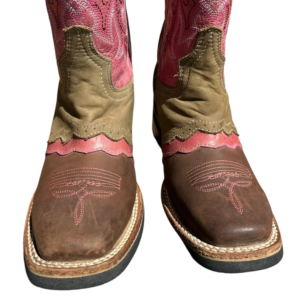 El General Pink Women Square Toe Western Boot women’s 5 kids 3.5 Mex 22